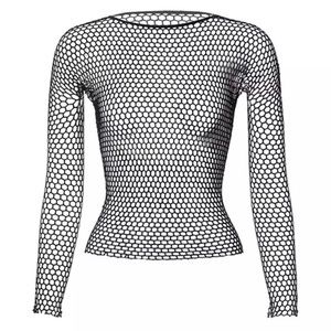 Black Long Sleeve fishnet Shirt